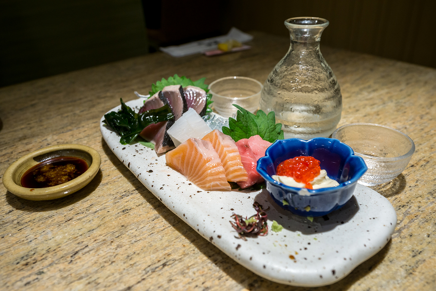 bigstock Sashimi Platter With Sake 266661730