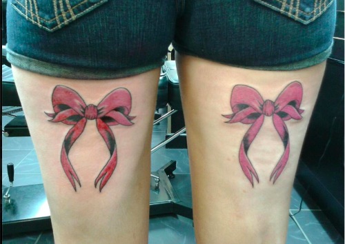tattoo legs ribbons