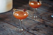 Jack Rose...Fill a shake with ice
Pour in 40ml of Apple Brandy (Laird’s Straight is best)
Add 15 ml of Grenadine and 25ml Lemon Juice
Shake until chilled
Strain into a coupe glass
Garnish with a single cherry