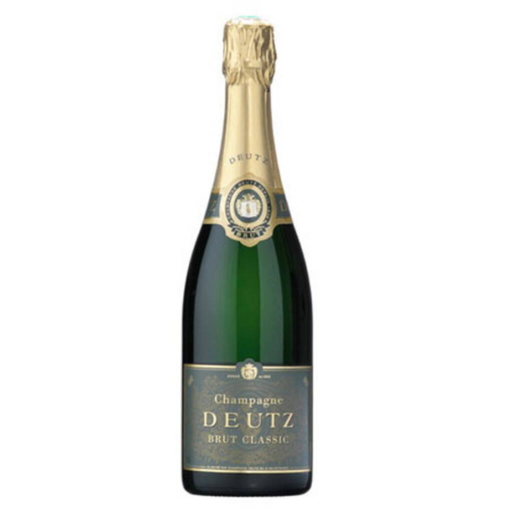Deutz Brut Classic

Με ιστορία που ξεκινάει από το 1838, το κλασσικό brut της Deutz έχει μία προσεγμένη ισορροπία ανάμεσα σε Chardonnay, Pinot Noir και Pinot Meunier. Αρώματα μήλου, λουλουδιών και γεμάτο σώμα. Από τις κλασσικές αξίες στη σαμπάνια.