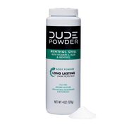 Dude Powder: 

Με φυσικά βότανα και την μενθόλη να δίνει φρεσκάδα, είναι το μόνο powder που αξίζει μία θέση στις μασχάλες σου.
